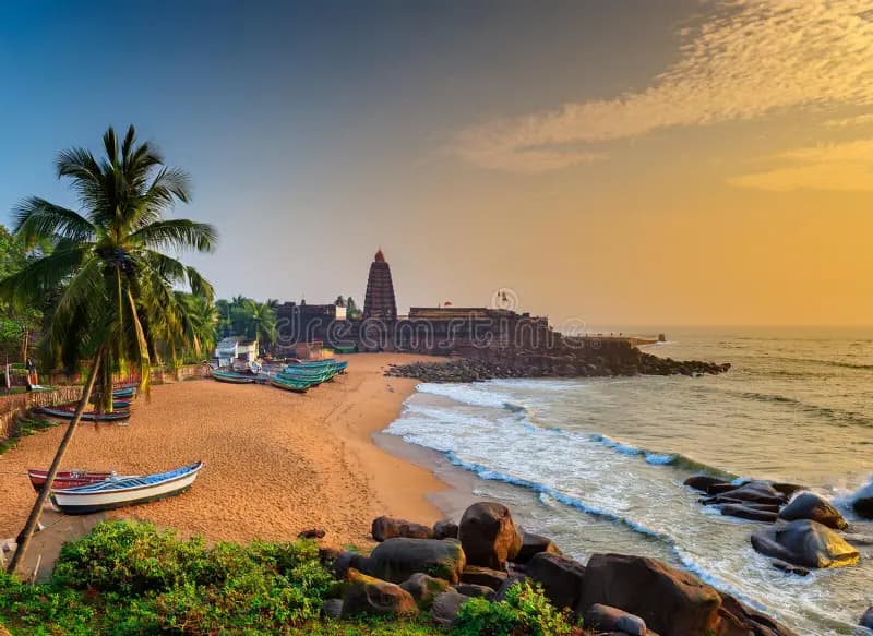 Panambur Beach shoreline during sunset